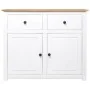 Massiver Kiefernholz-Sideboard im Panama-Stil, weiß, 93x40x80 cm. von vidaXL, Sideboards - Ref: Foro24-282699, Preis: 221,73 ...