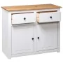 Massiver Kiefernholz-Sideboard im Panama-Stil, weiß, 93x40x80 cm. von vidaXL, Sideboards - Ref: Foro24-282699, Preis: 221,73 ...
