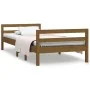 Honey brown solid pine wood bed frame 75x190 cm by vidaXL, Beds and slatted bases - Ref: Foro24-821642, Price: 113,50 €, Disc...