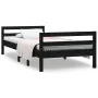 Solid black pine wood bed frame 75x190 cm by vidaXL, Beds and slatted bases - Ref: Foro24-821643, Price: 83,57 €, Discount: %