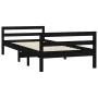 Solid black pine wood bed frame 75x190 cm by vidaXL, Beds and slatted bases - Ref: Foro24-821643, Price: 83,57 €, Discount: %