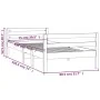 Solid black pine wood bed frame 75x190 cm by vidaXL, Beds and slatted bases - Ref: Foro24-821643, Price: 83,57 €, Discount: %