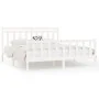 Solid white pine wood bed frame 200x200 cm by vidaXL, Beds and slatted bases - Ref: Foro24-3107049, Price: 154,92 €, Discount: %