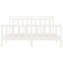 Solid white pine wood bed frame 200x200 cm by vidaXL, Beds and slatted bases - Ref: Foro24-3107049, Price: 154,92 €, Discount: %
