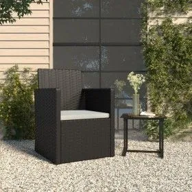 Garden chair with black synthetic rattan cushion by vidaXL, Garden chairs - Ref: Foro24-362320, Price: 72,82 €, Discount: %