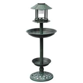 Bañera/comedero para pájaros con luz solar de vidaXL, Pilas para pájaros - Ref: Foro24-40537, Precio: 47,42 €, Descuento: %