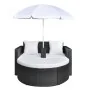 Garden bed with black synthetic rattan parasol by vidaXL, Outdoor beds - Ref: Foro24-40735, Price: 345,12 €, Discount: %