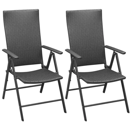 Stackable garden chairs 2 units black synthetic rattan by vidaXL, Garden chairs - Ref: Foro24-42796, Price: 138,04 €, Discoun...