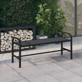 Steel and WPC garden bench black 124.5 cm by vidaXL, garden benches - Ref: Foro24-317137, Price: 110,26 €, Discount: %