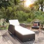 Tumbona con cojín ratán sintético blanco crema by vidaXL, Loungers - Ref: Foro24-317177, Price: 188,98 €, Discount: %