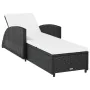 Tumbona con cojín ratán sintético blanco crema by vidaXL, Loungers - Ref: Foro24-317177, Price: 188,98 €, Discount: %