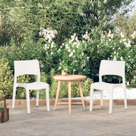 Sillas de jardín 2 unidades polipropileno blanco de vidaXL, Sillas de jardín - Ref: Foro24-317726, Precio: 83,48 €, Descuento: %