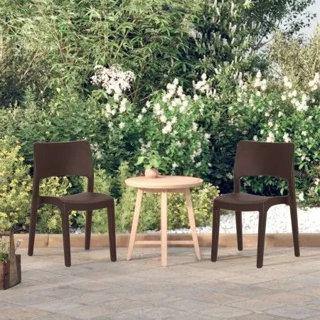 Gartenstühle 2 Stück Polypropylen Mokkafarben von vidaXL, Gartenstühle - Ref: Foro24-317727, Preis: 83,49 €, Rabatt: %