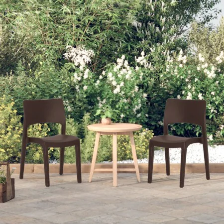Sillas de jardín 2 unidades polipropileno color moca de vidaXL, Sillas de jardín - Ref: Foro24-317727, Precio: 83,48 €, Descu...