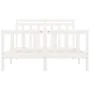 Estructura de cama de madera maciza de pino blanco 160x200 cm de vidaXL, Camas y somieres - Ref: Foro24-3107039, Precio: 141,...
