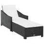 Lounger with white cream synthetic rattan cushion by vidaXL, Loungers - Ref: Foro24-317179, Price: 173,64 €, Discount: %