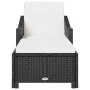 Lounger with white cream synthetic rattan cushion by vidaXL, Loungers - Ref: Foro24-317179, Price: 173,64 €, Discount: %